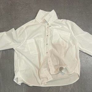 Old Navy Men's White Casual Button Down Shirt